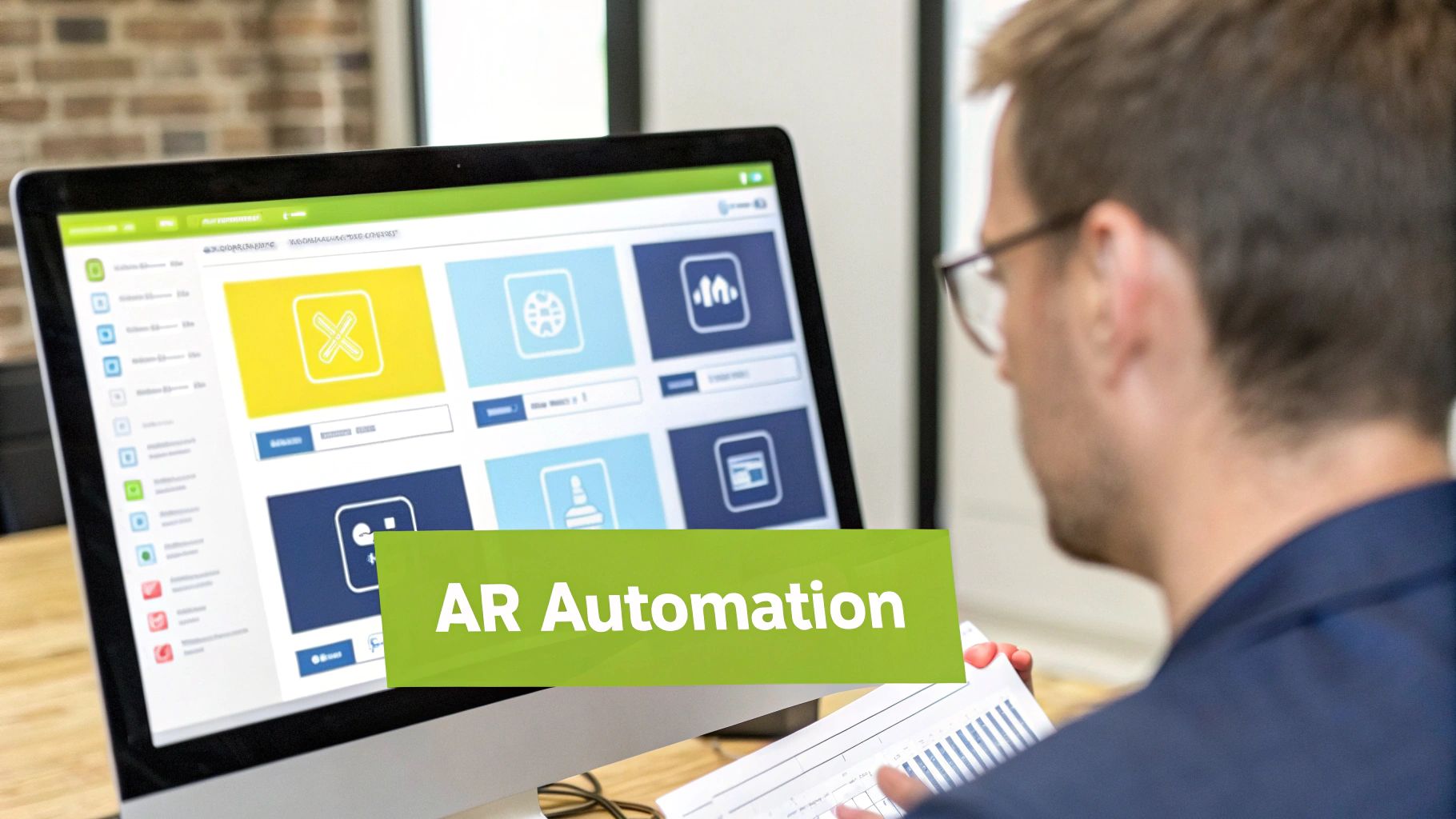 A line graph showing Days Sales Outstanding (DSO) declining steadily after the implementation of AR automation software.