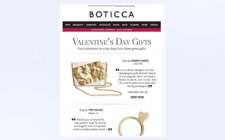 Newsletter design best practices from Boticca