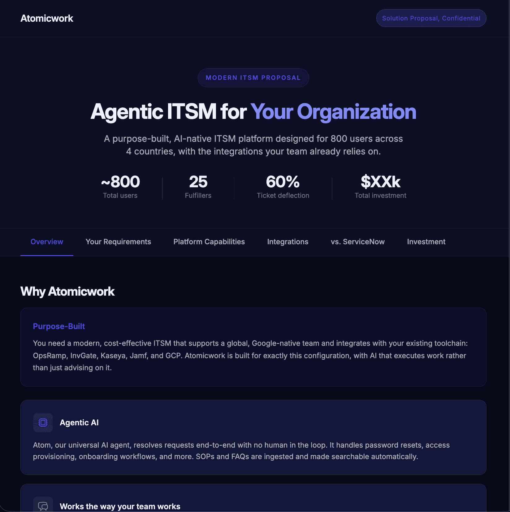 ITSM proposal example