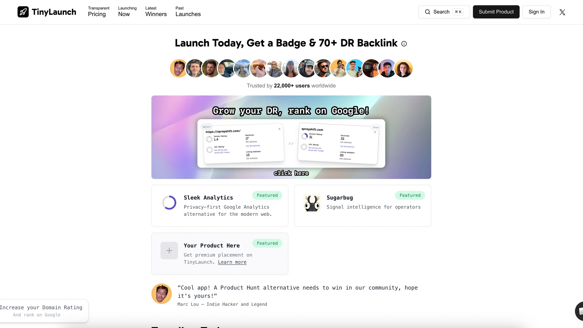 tiny launch directory