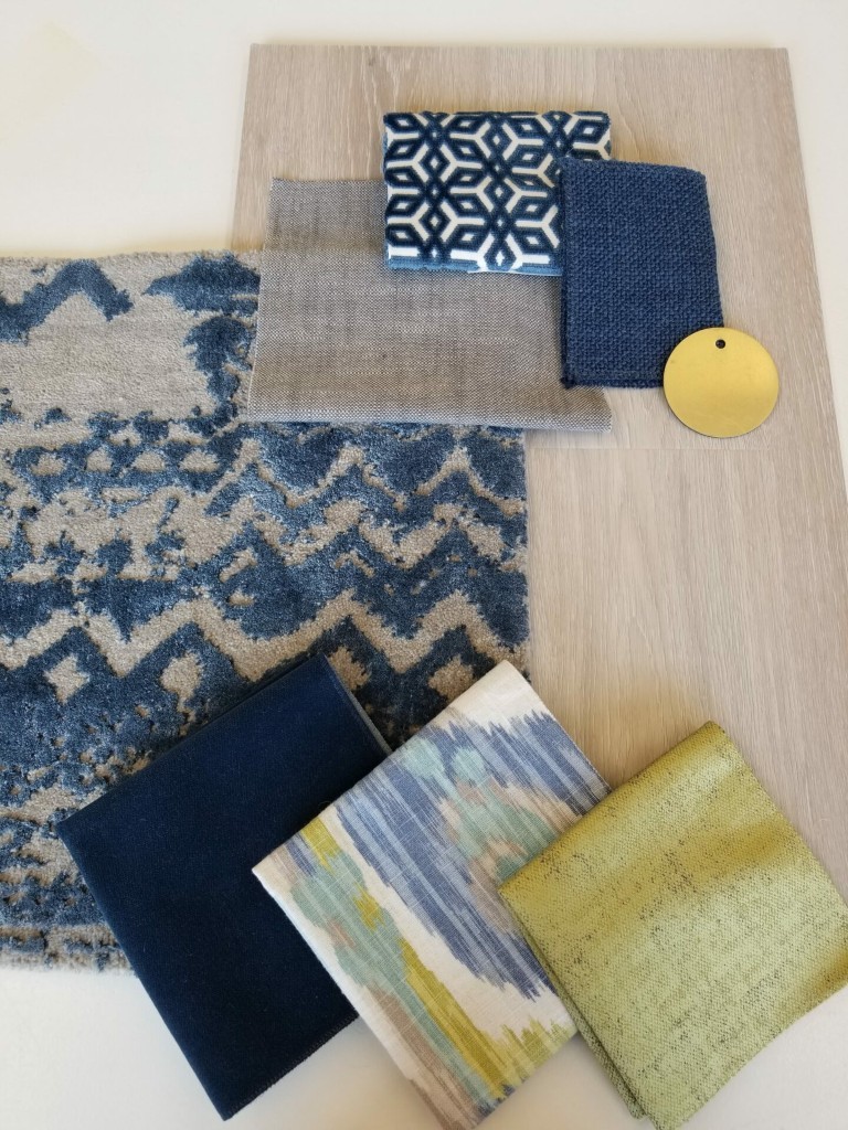 Image of KHD Homes design materials for interior design, layout design, and home renovations with furniture and window coverings.