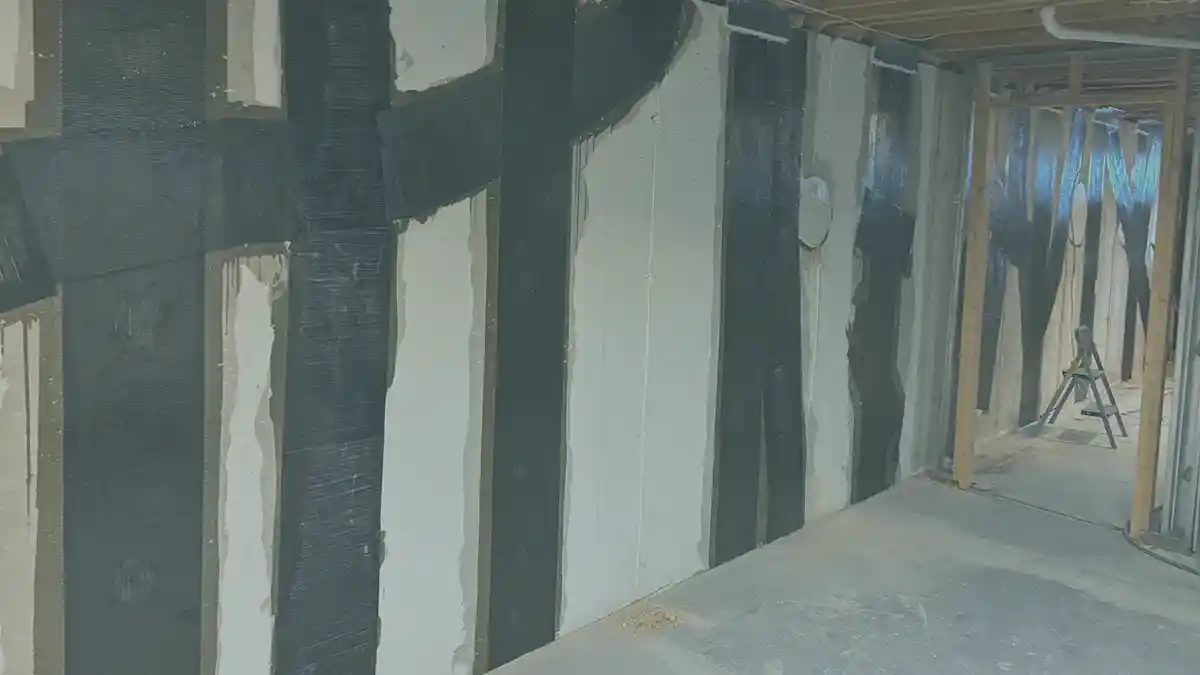 Fib-R-Wall carbon fiber strips applied to a basement wall