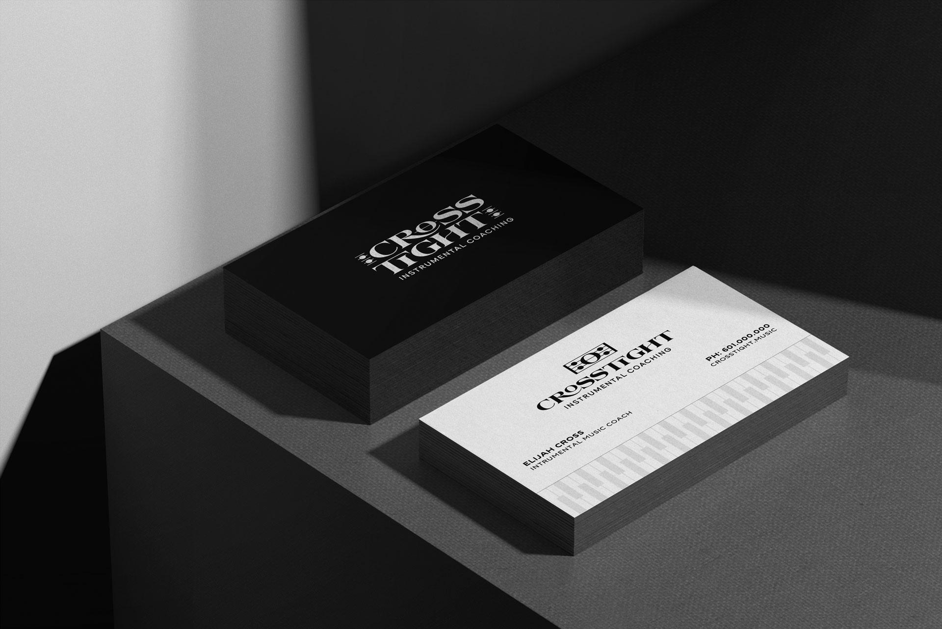 CrossTight logo on business card design