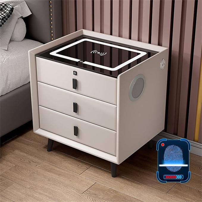 Nightstand with fingerprint lock – A stylish and functional furniture piece, perfect for any modern home.