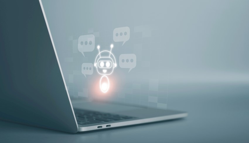 AI-powered education concept showing a laptop with intelligent quiz technology, data-driven learning insights, and personalized AI assessment systems.