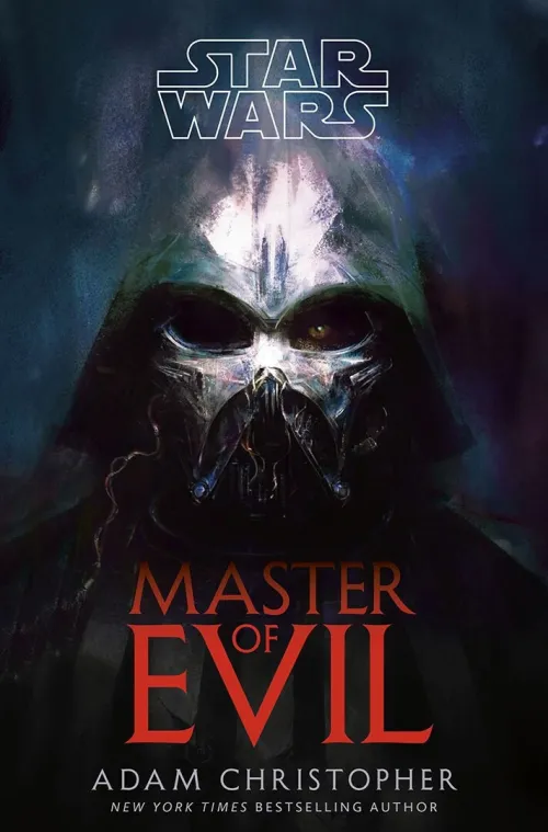 Star Wars: Master of Evil book cover featuring Darth Vader's mask in an artistic skull motif