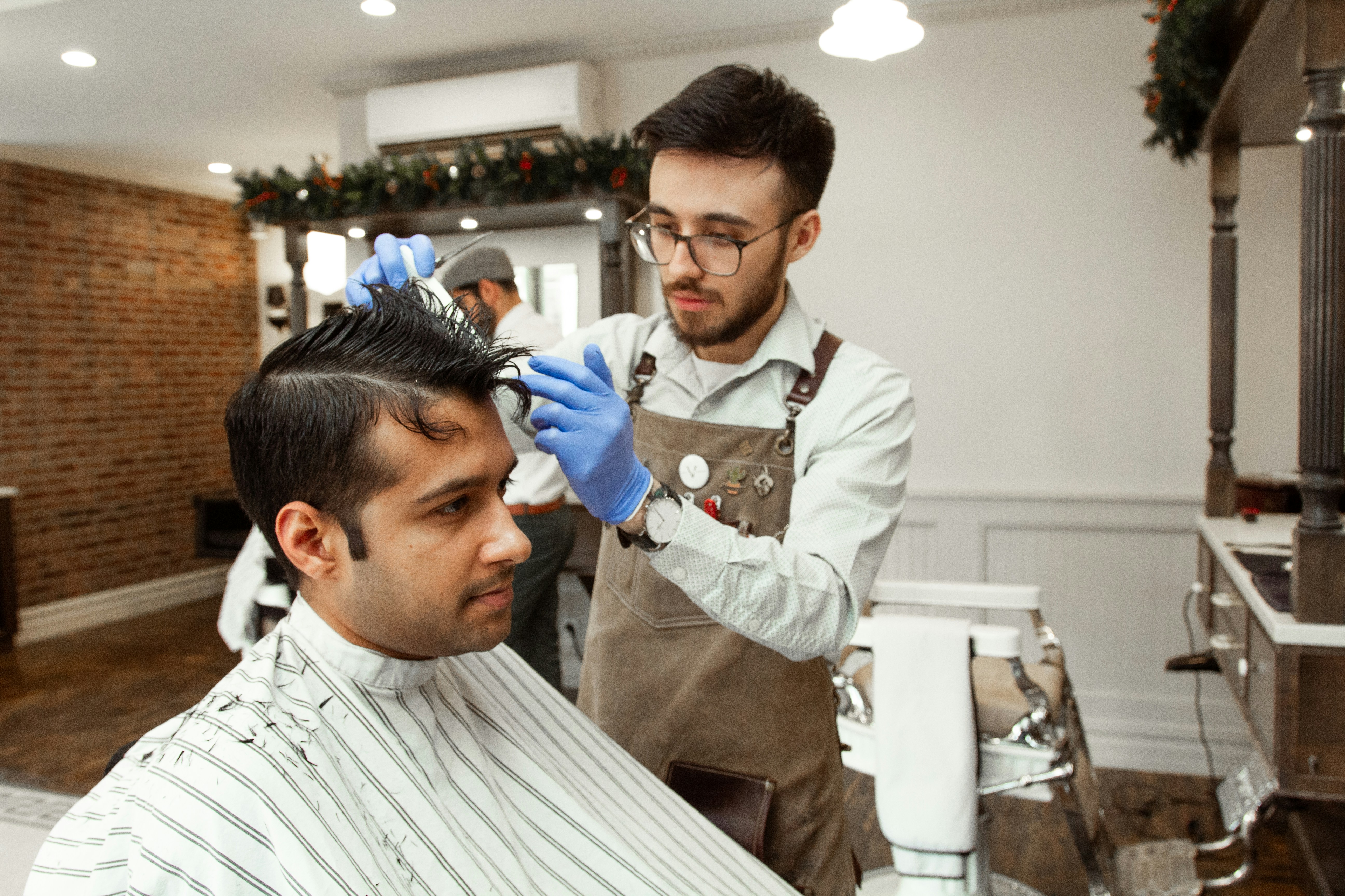 man in barber shop - Shag Haircut Men