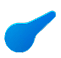 Icon of a blue droplet, curved at the top and tapering at the bottom, suggesting fluid or liquid.