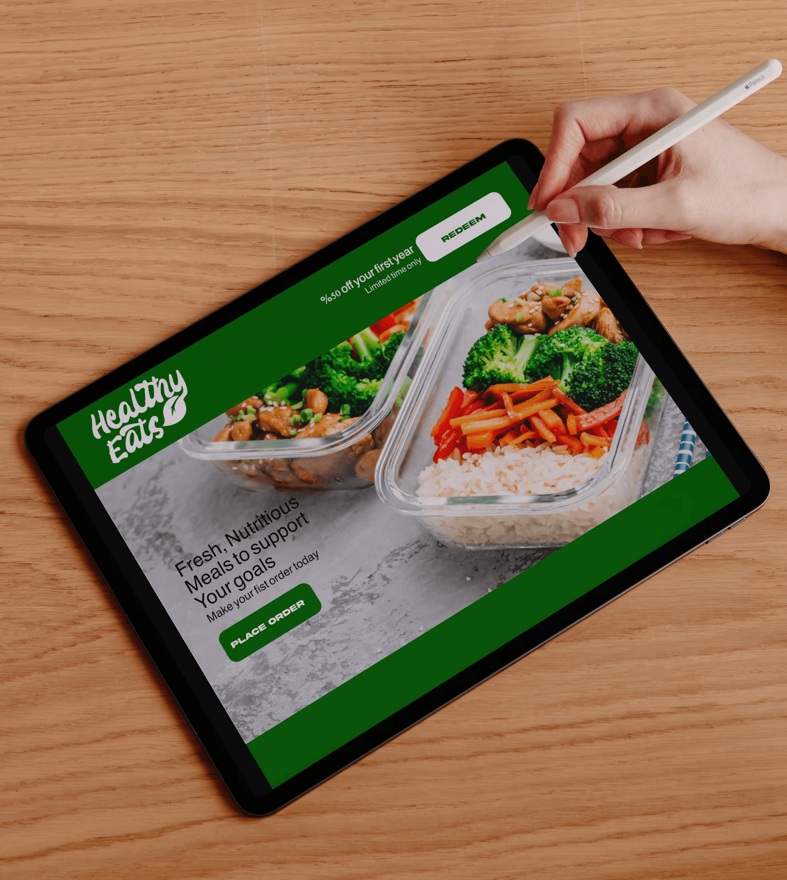 representation of the their website on tablet
