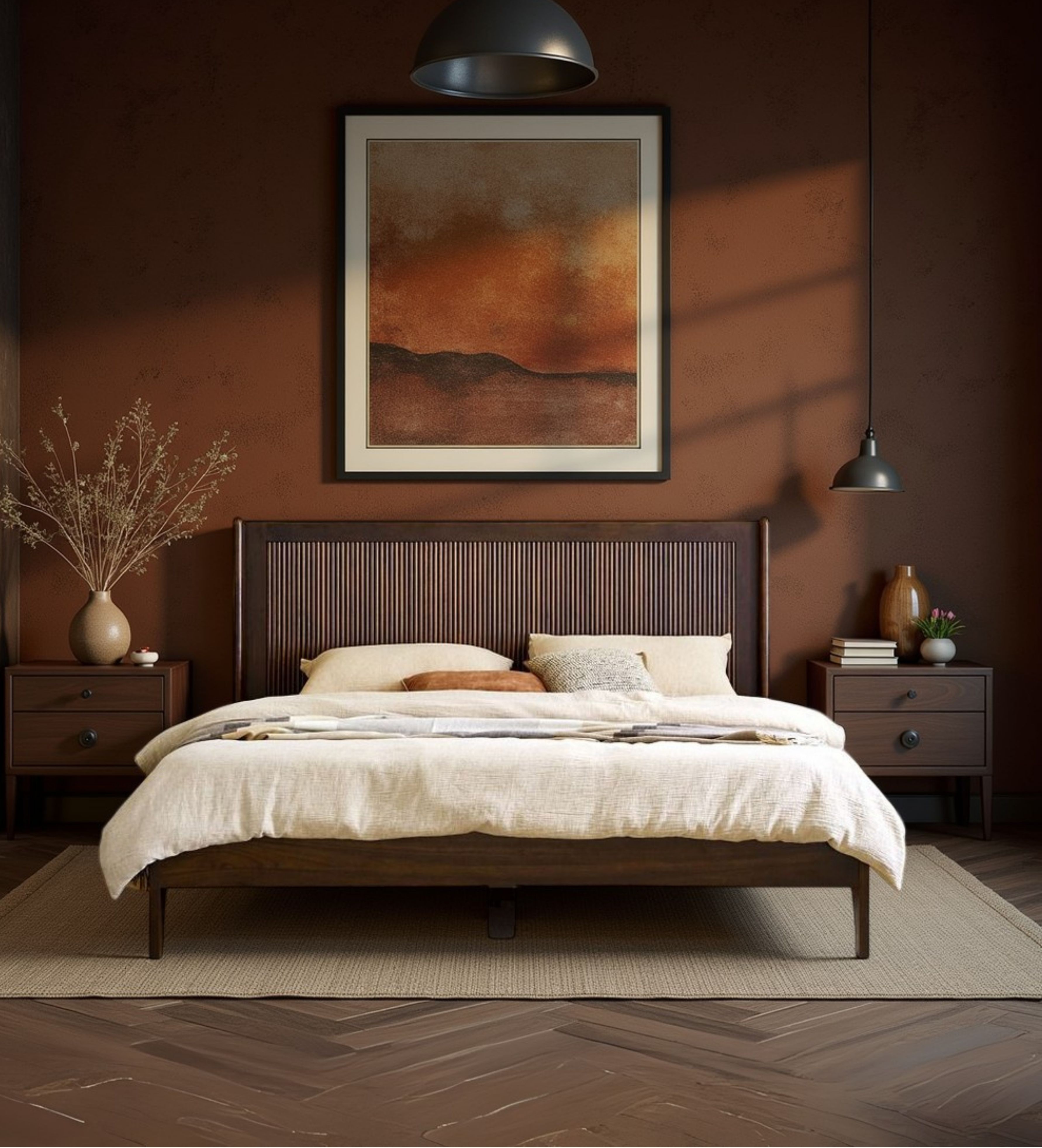 Plum velvet 3-seater with channel tufting and gold-toned legs.