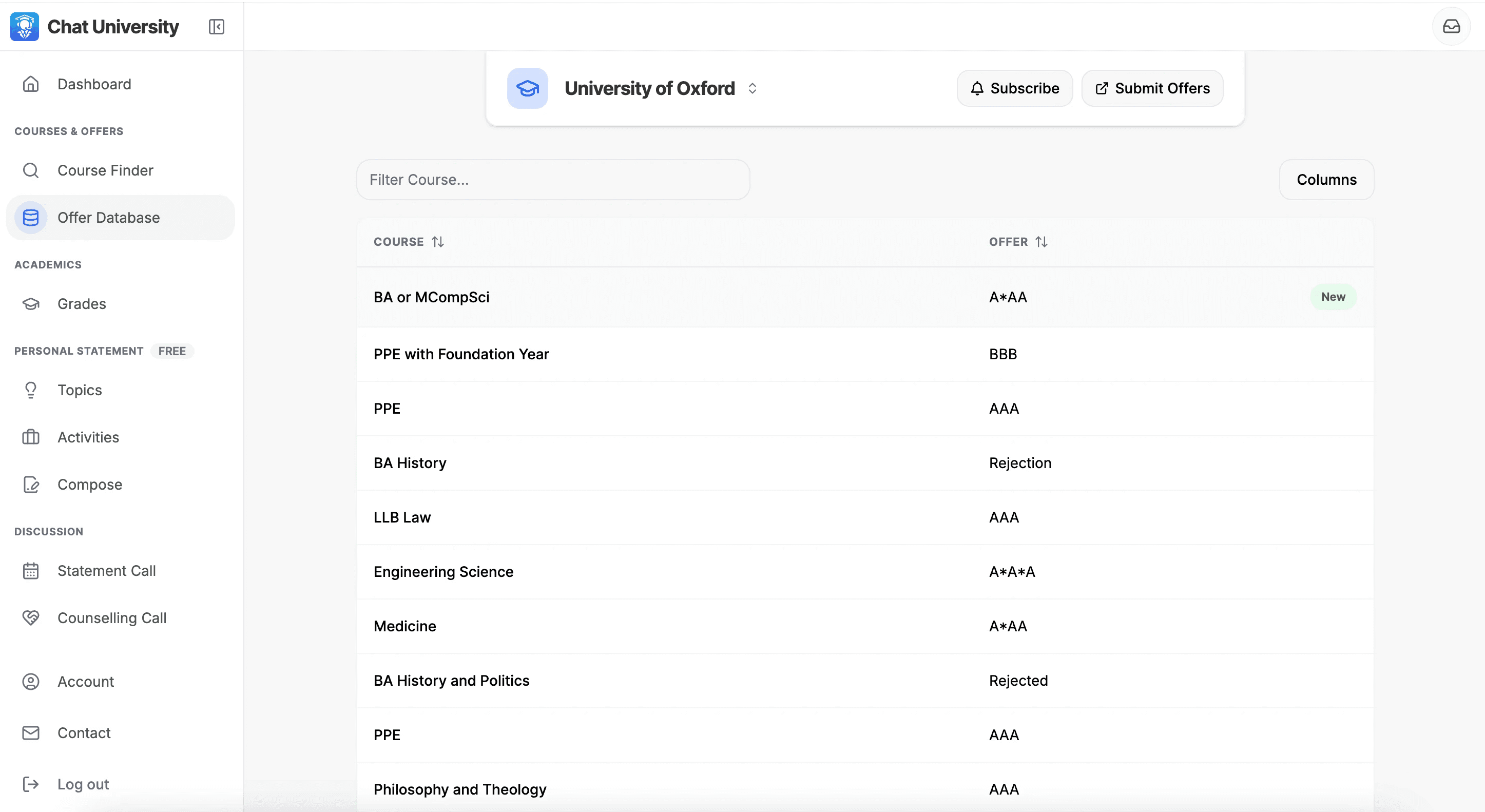 chat university app screenshot