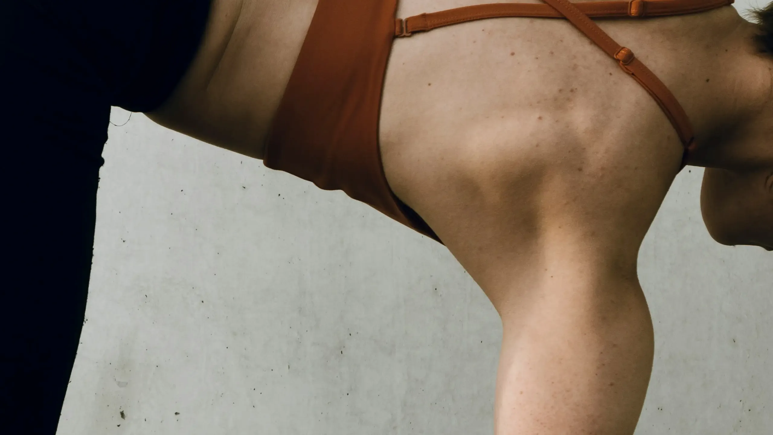 Closeup of Half Moon Yoga Pose