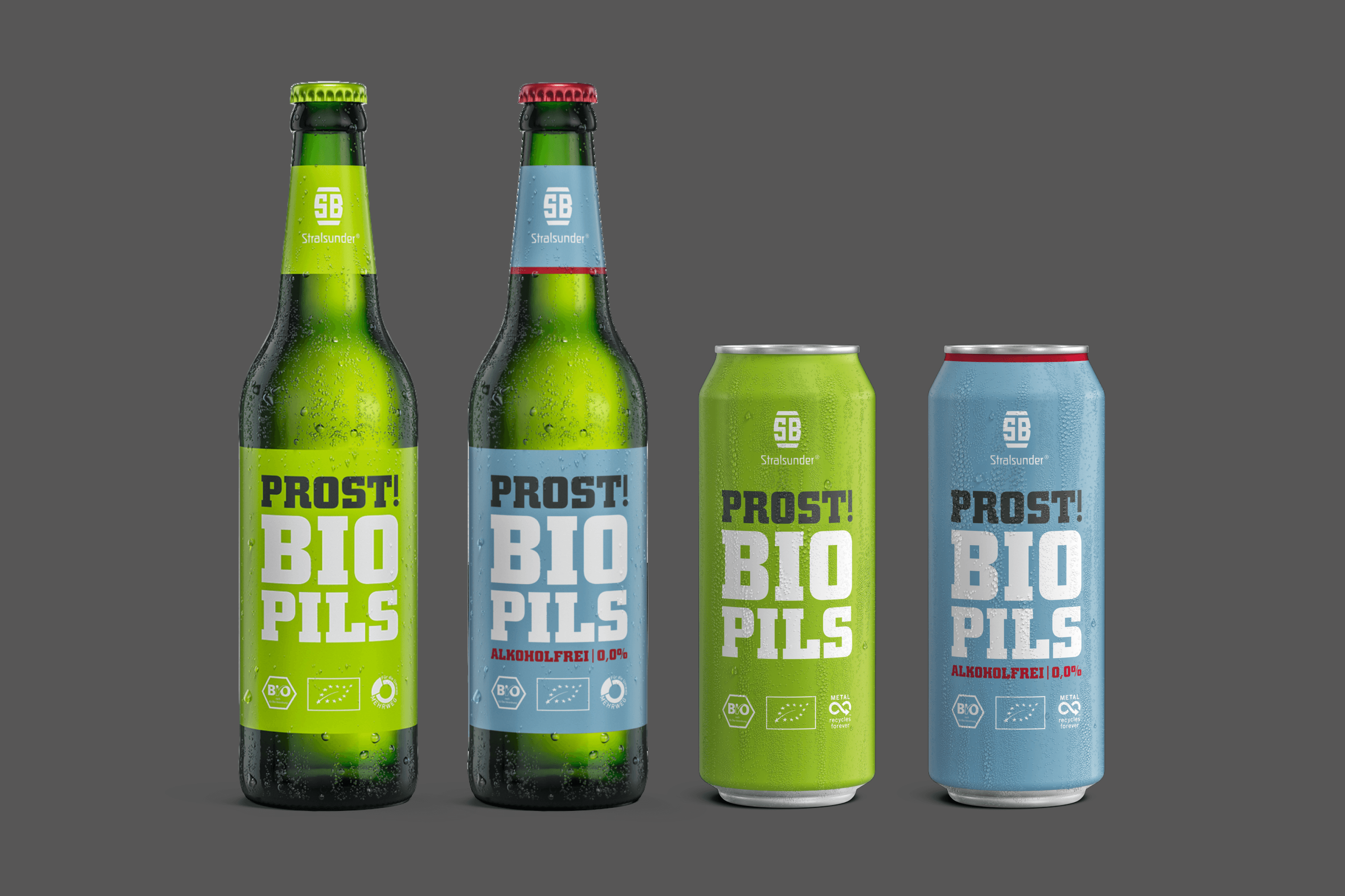 Stralsunder Bio Pils bottles and cans