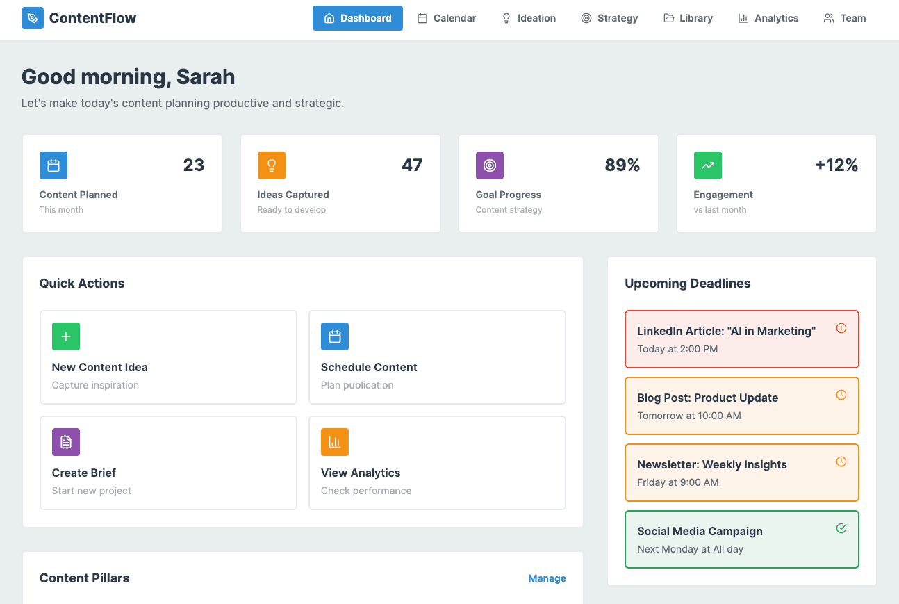 A flat design interface. 