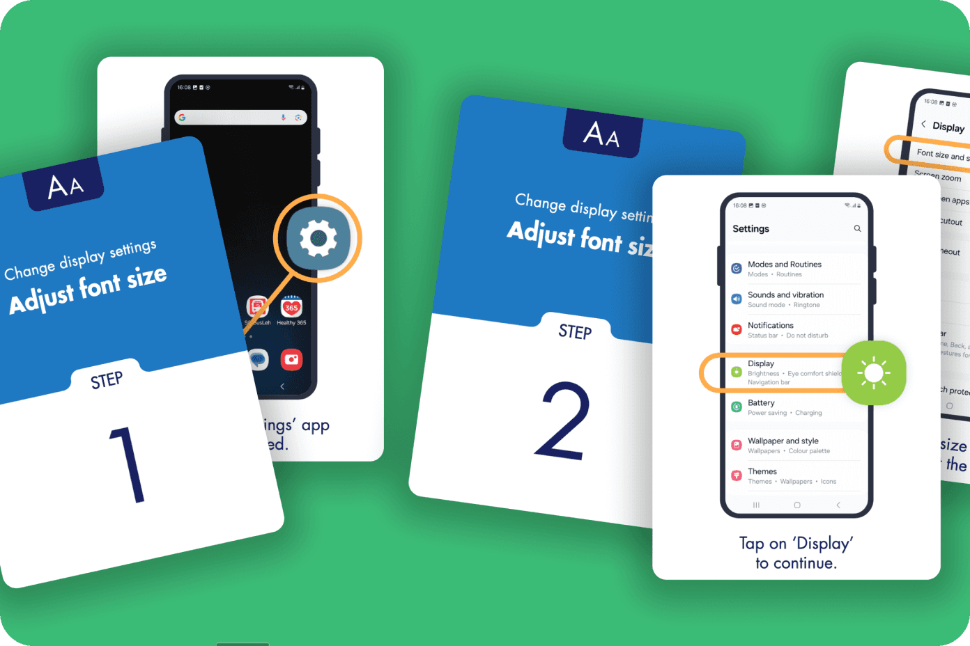 A collage of D.Lit cards against a green background