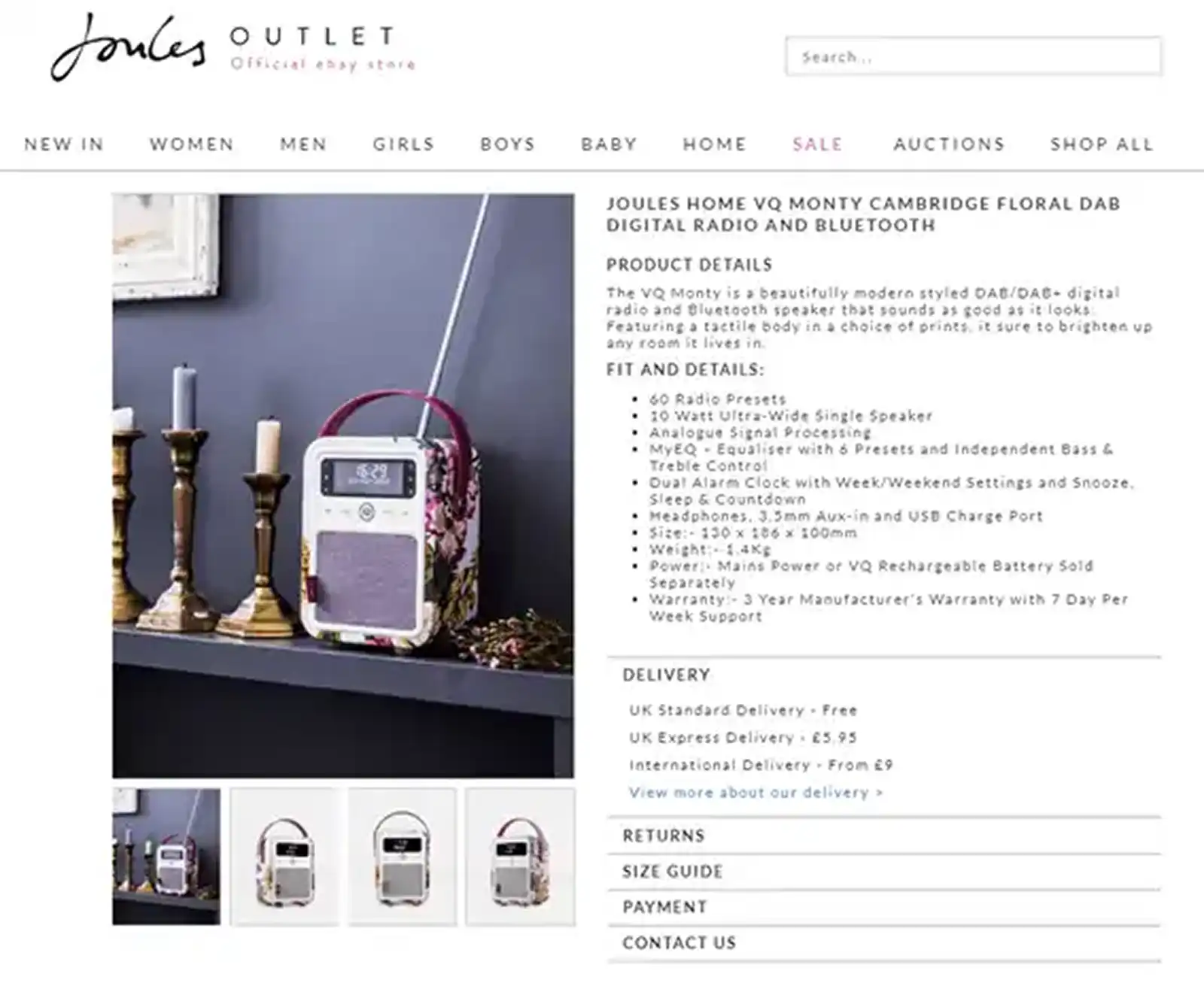 Customer eBay Store Lay-out