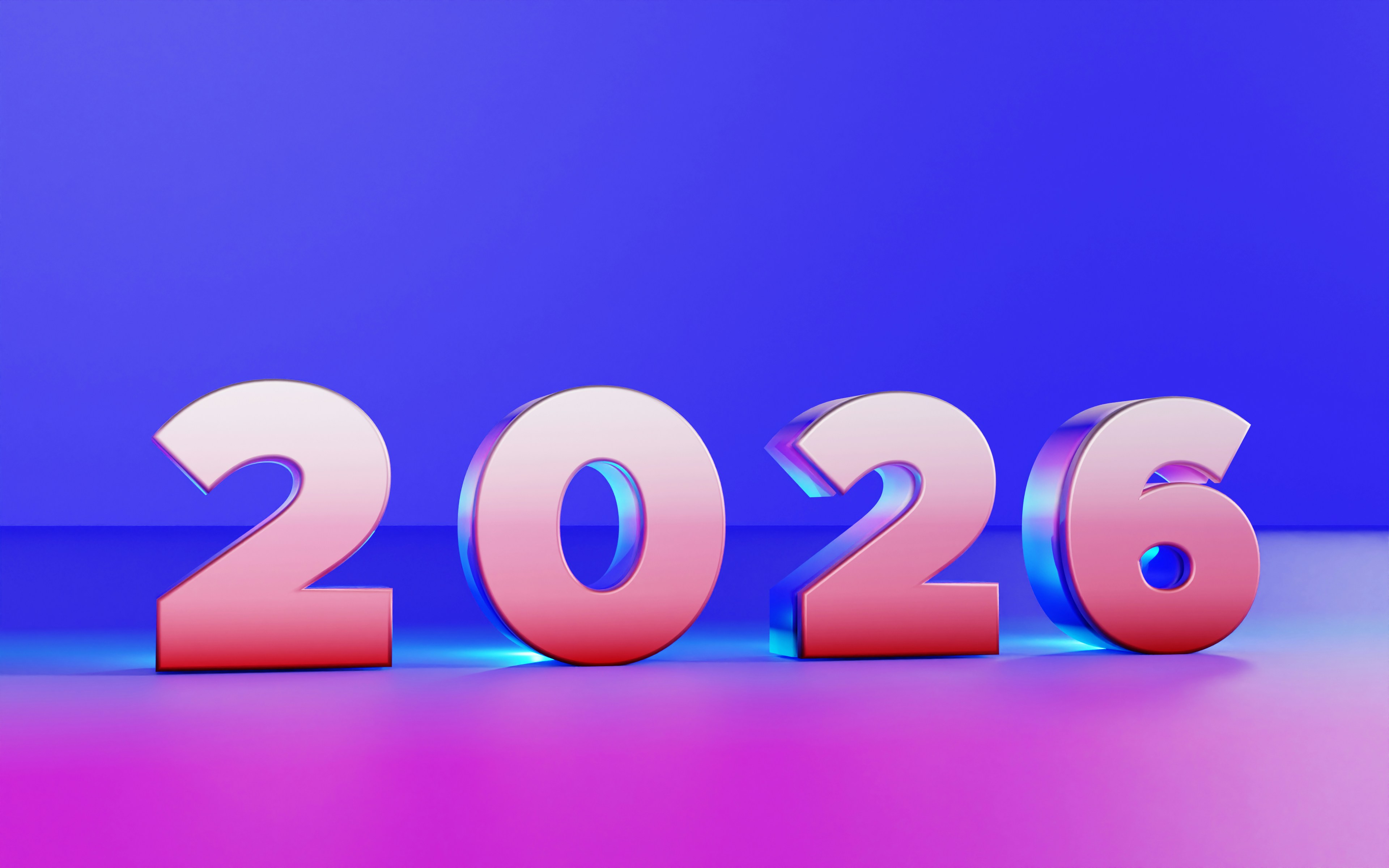 The year 2026 in metallic numbers.