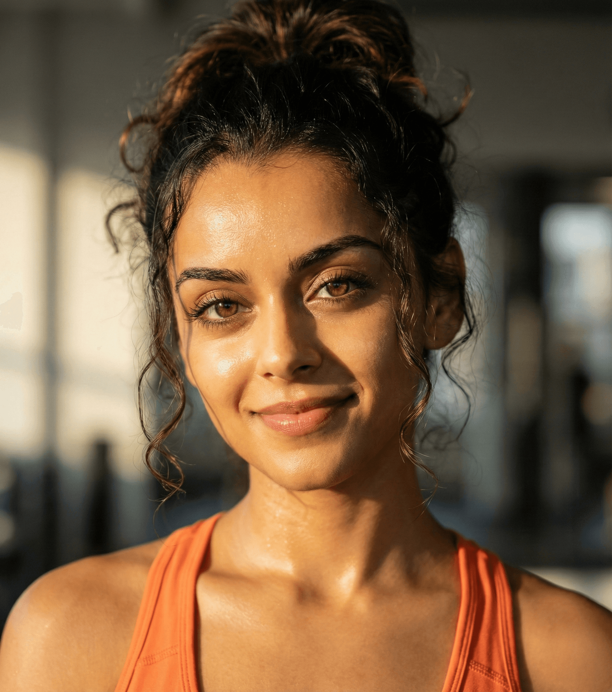 Ria, personal trainer and fitness coach, smiling in natural light