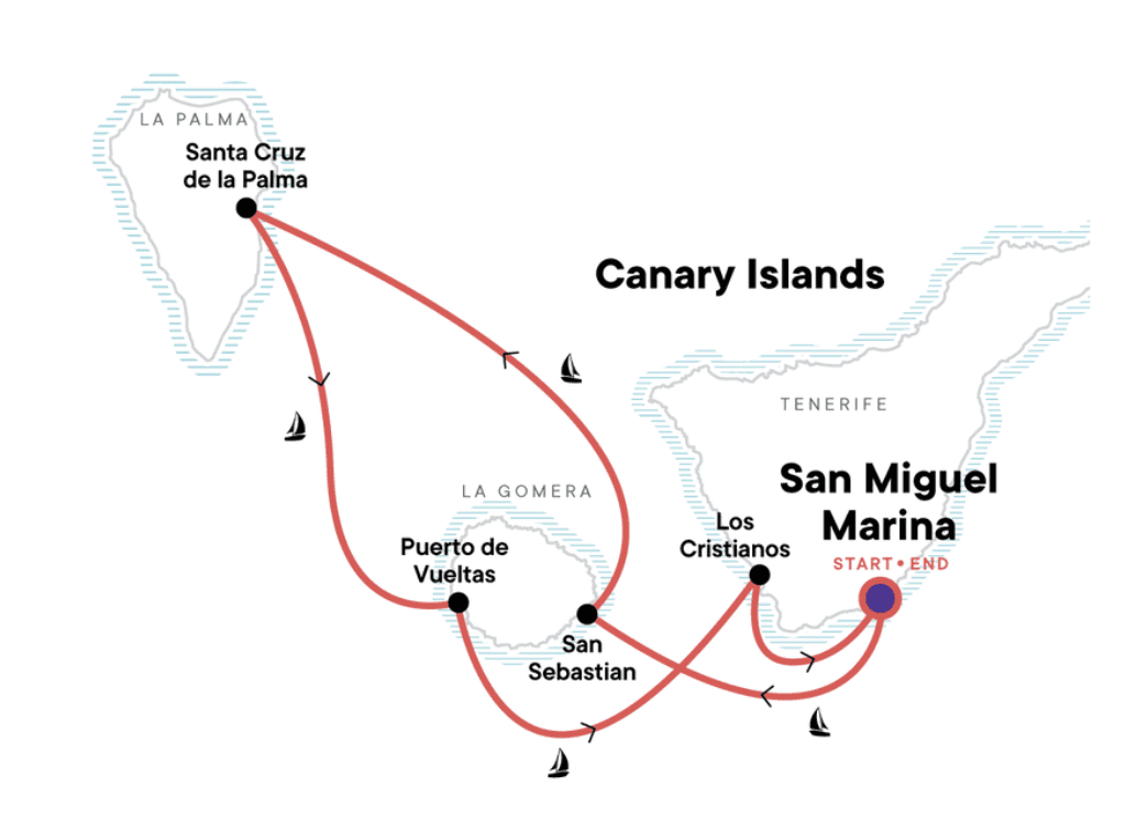  Sailing the Canary Islands  Map