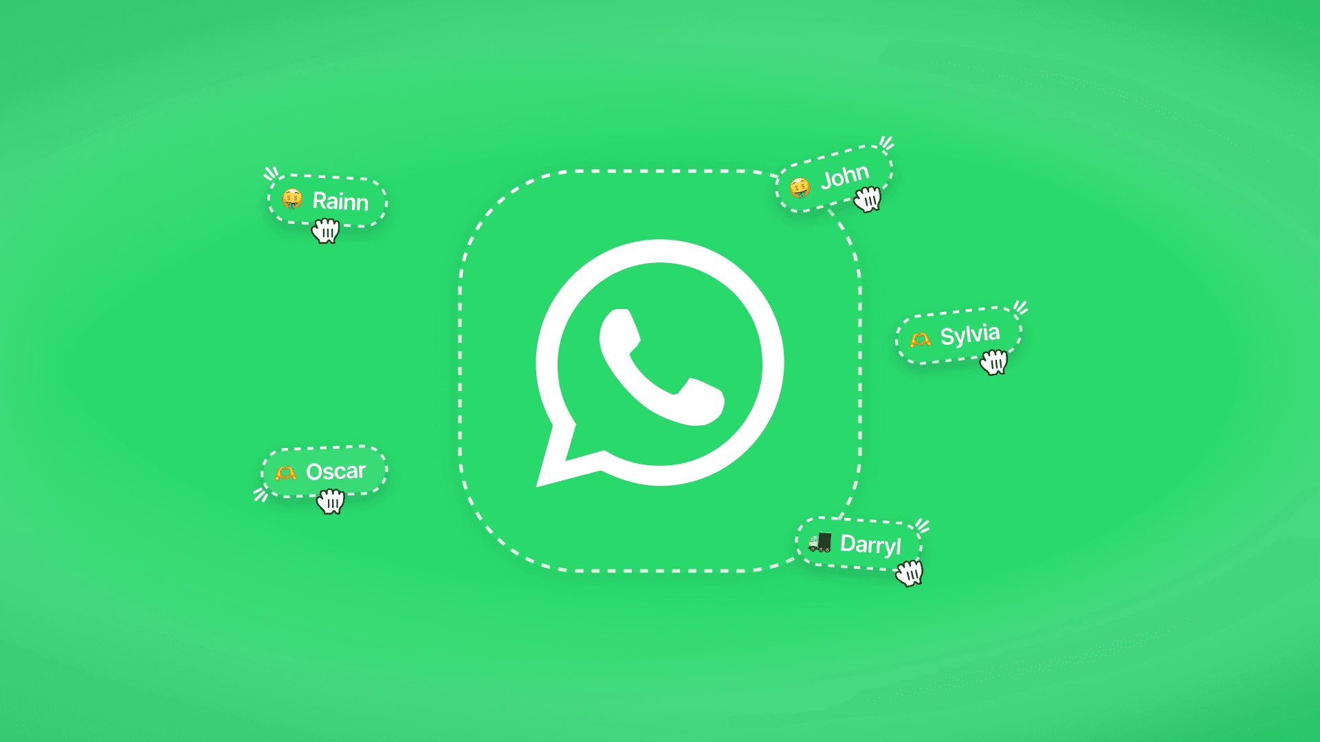 WhatsApp Business setup for multiple users in 2025, shown with logo and user icons.