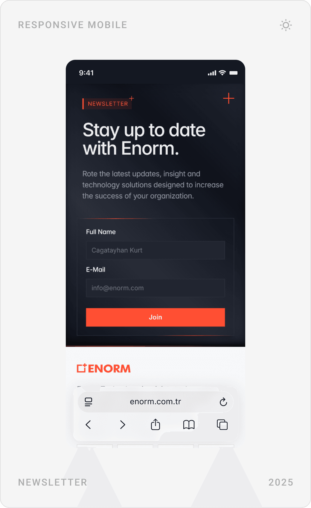 Modern Corporate Newsletter Subscription Mobile Design