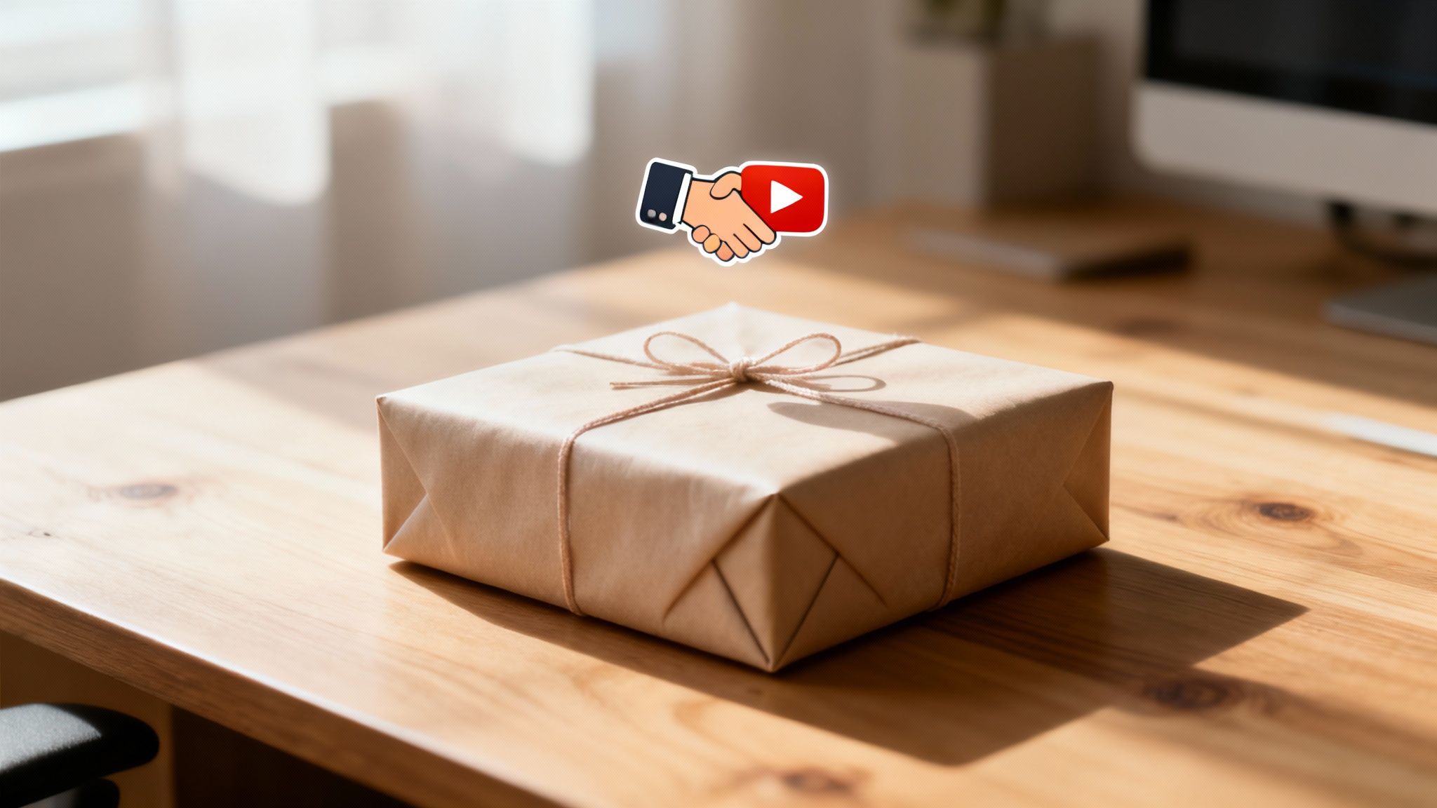 A personalized gift box being opened by a YouTube creator.