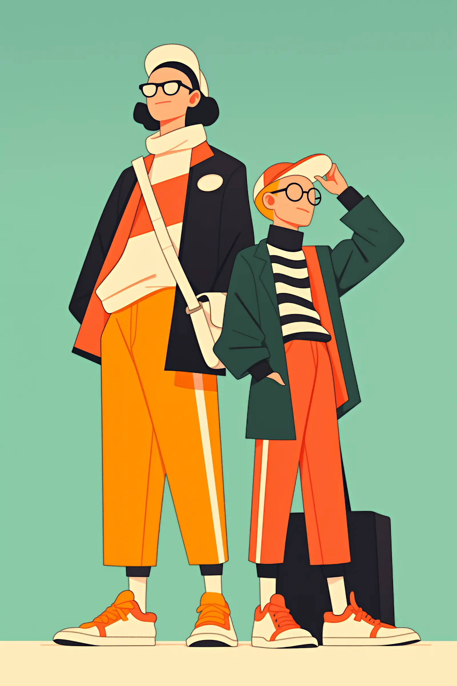 Illustration of 2 boys