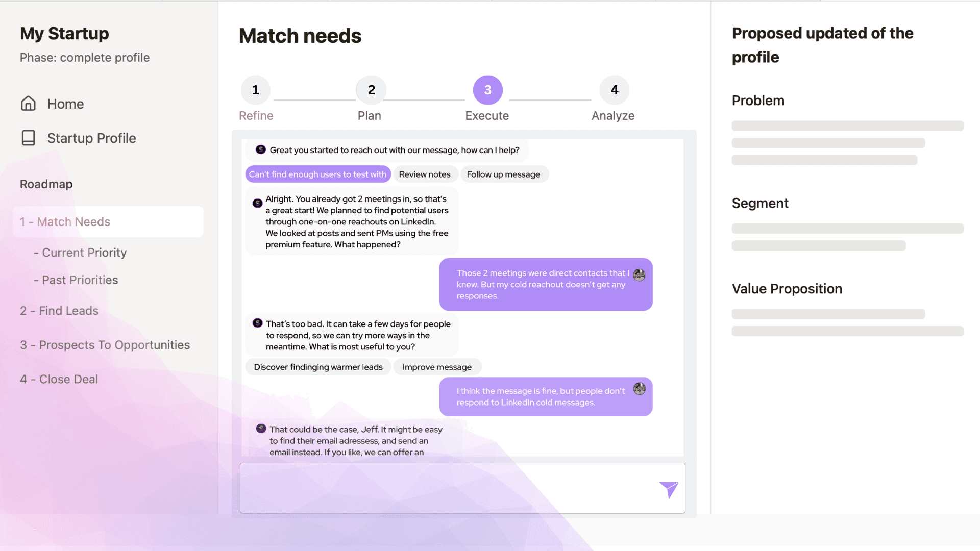Screenshot of the main dashboard with gradients as background