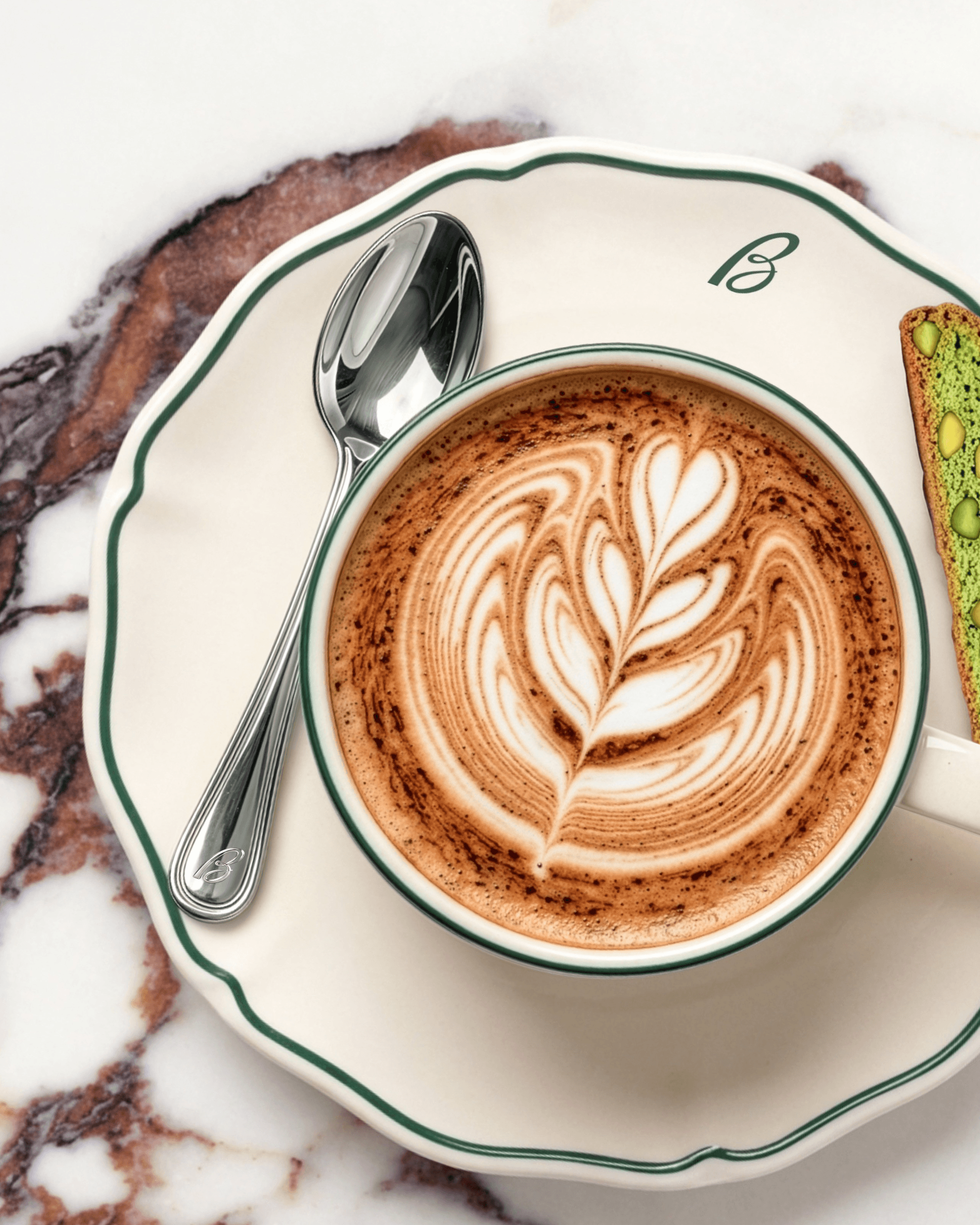 Latte with leaf latte art