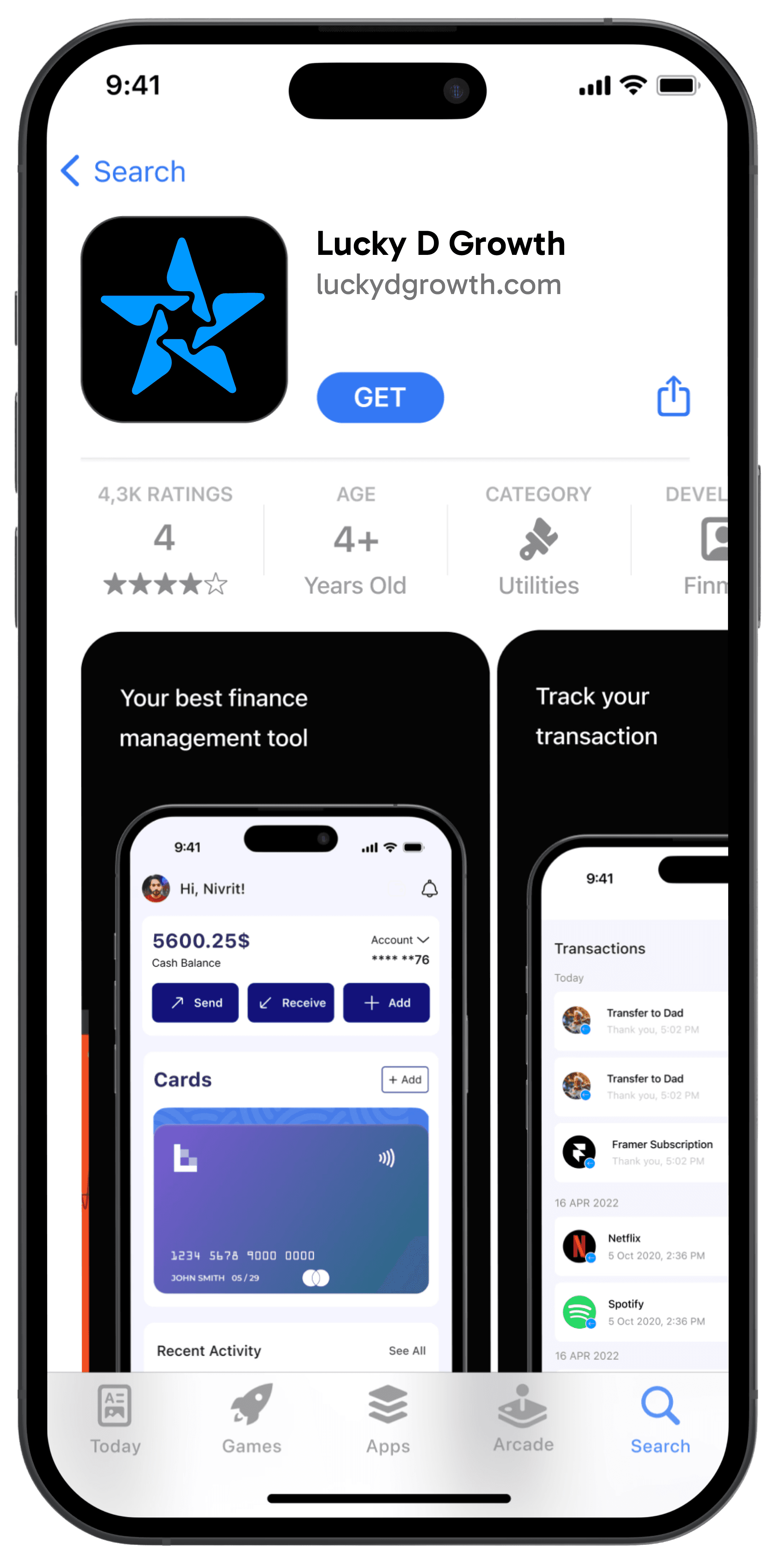 mobile app where a reciept is sorted
