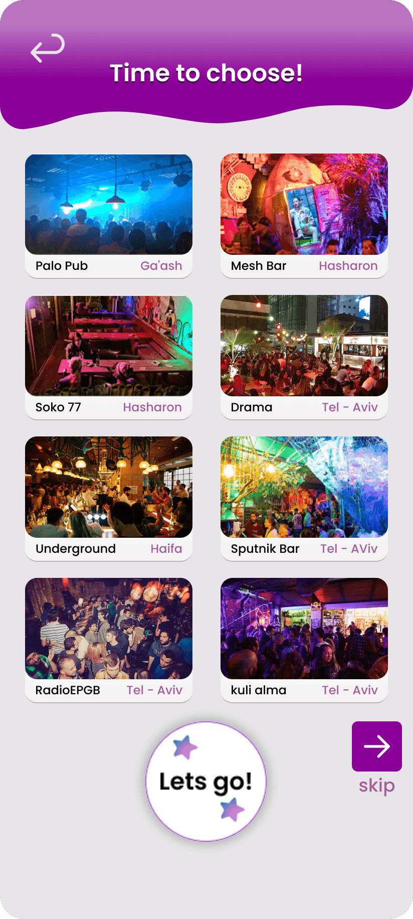 choose screen