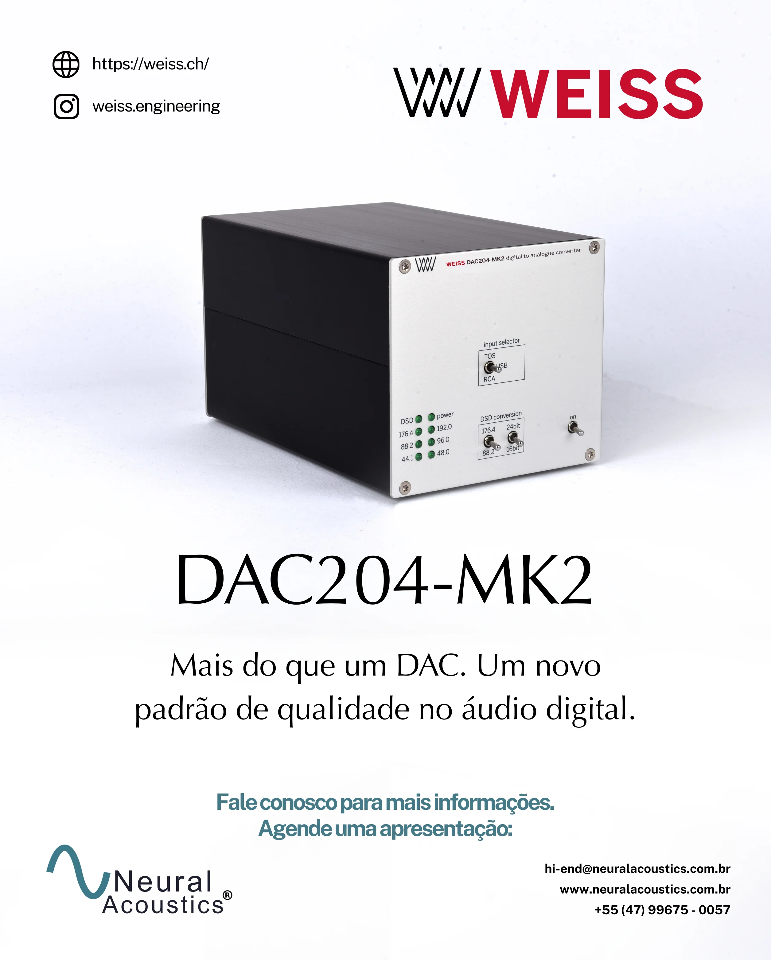 WEISS DAC204-MK2: conversor digital-analógico de alta precisão