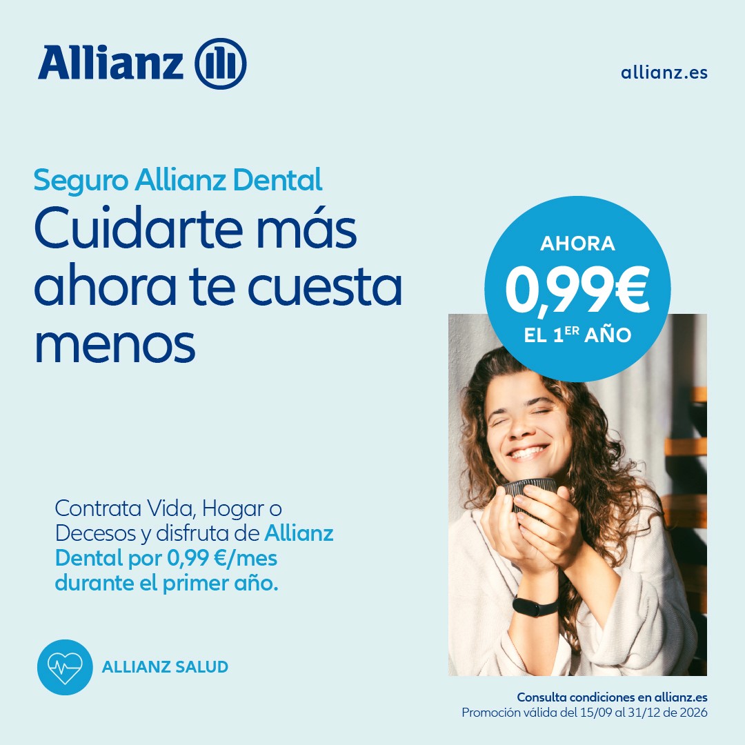 Folleto promocional seguro dental por 0.99€ al mes si contratas seguro de vida, hogar o decesos