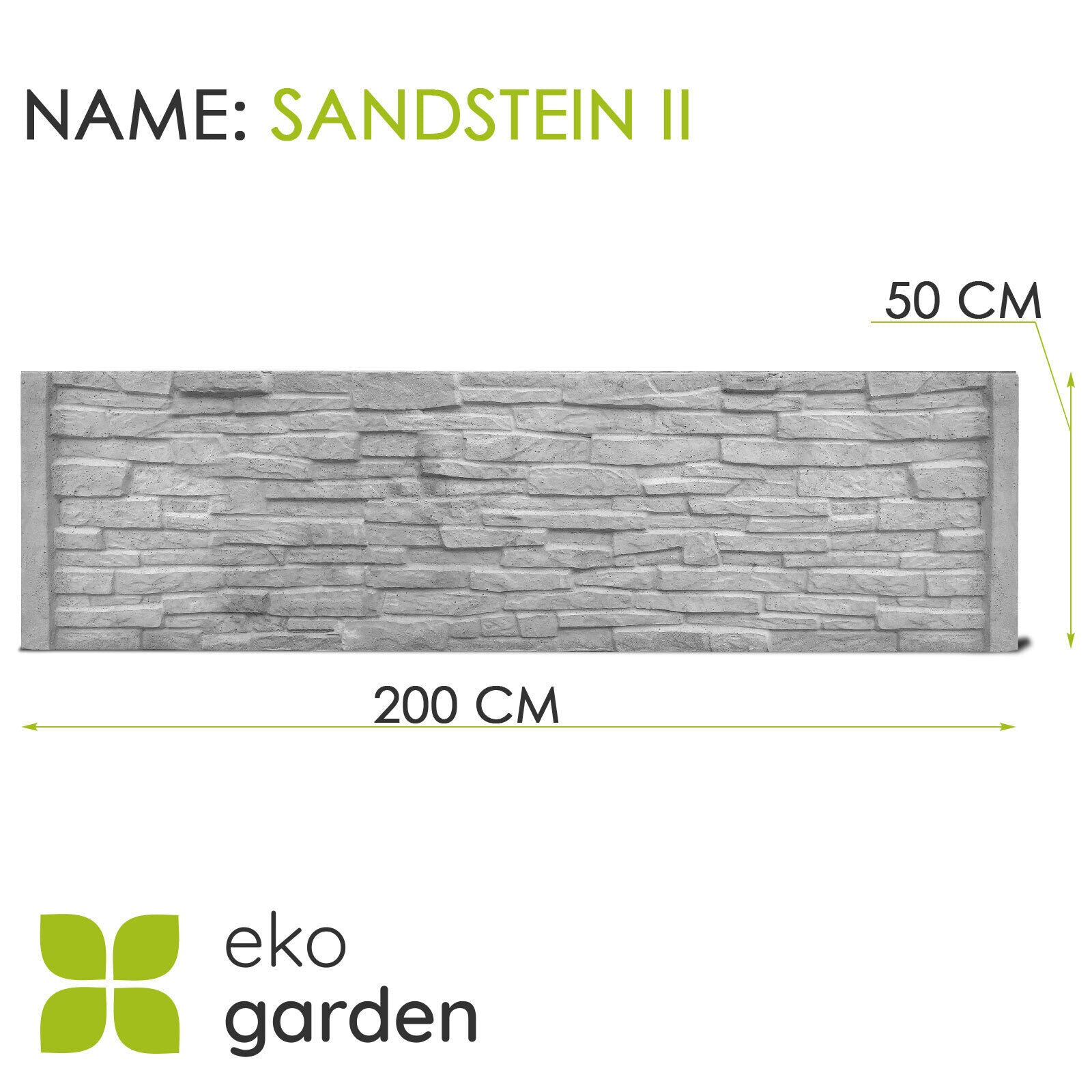 Betonplatte "Sandstein II" für Betonzaun