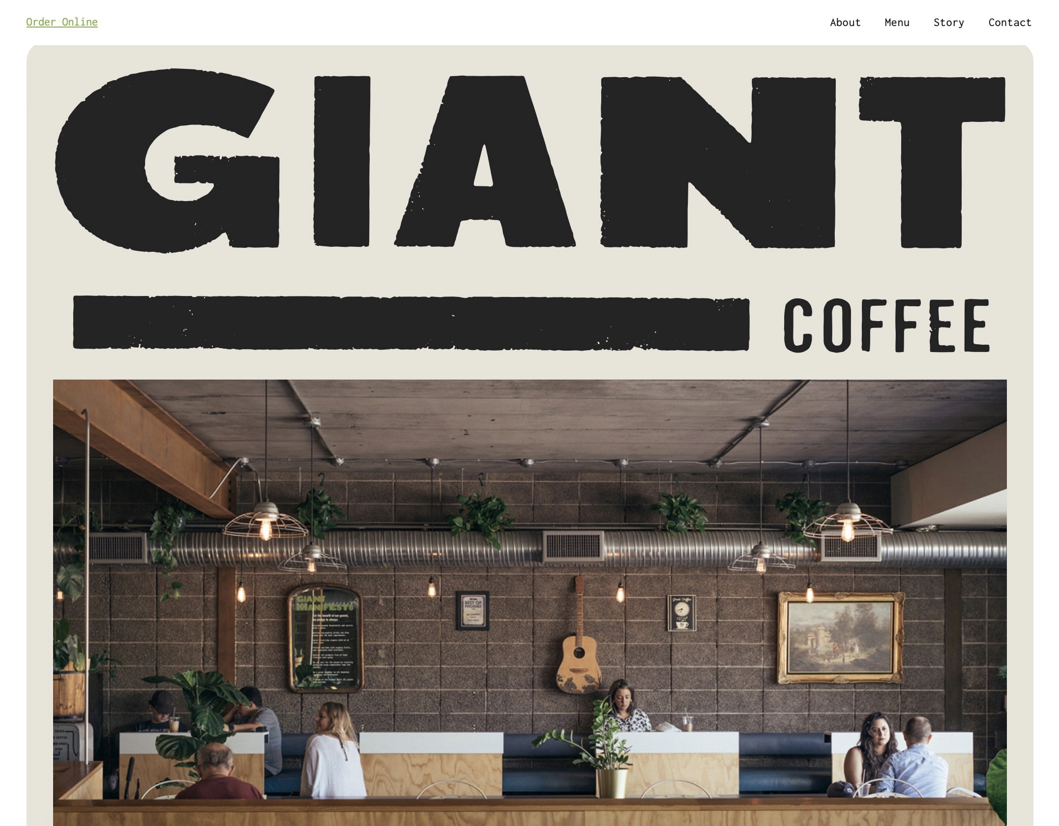 Coffee shop website design