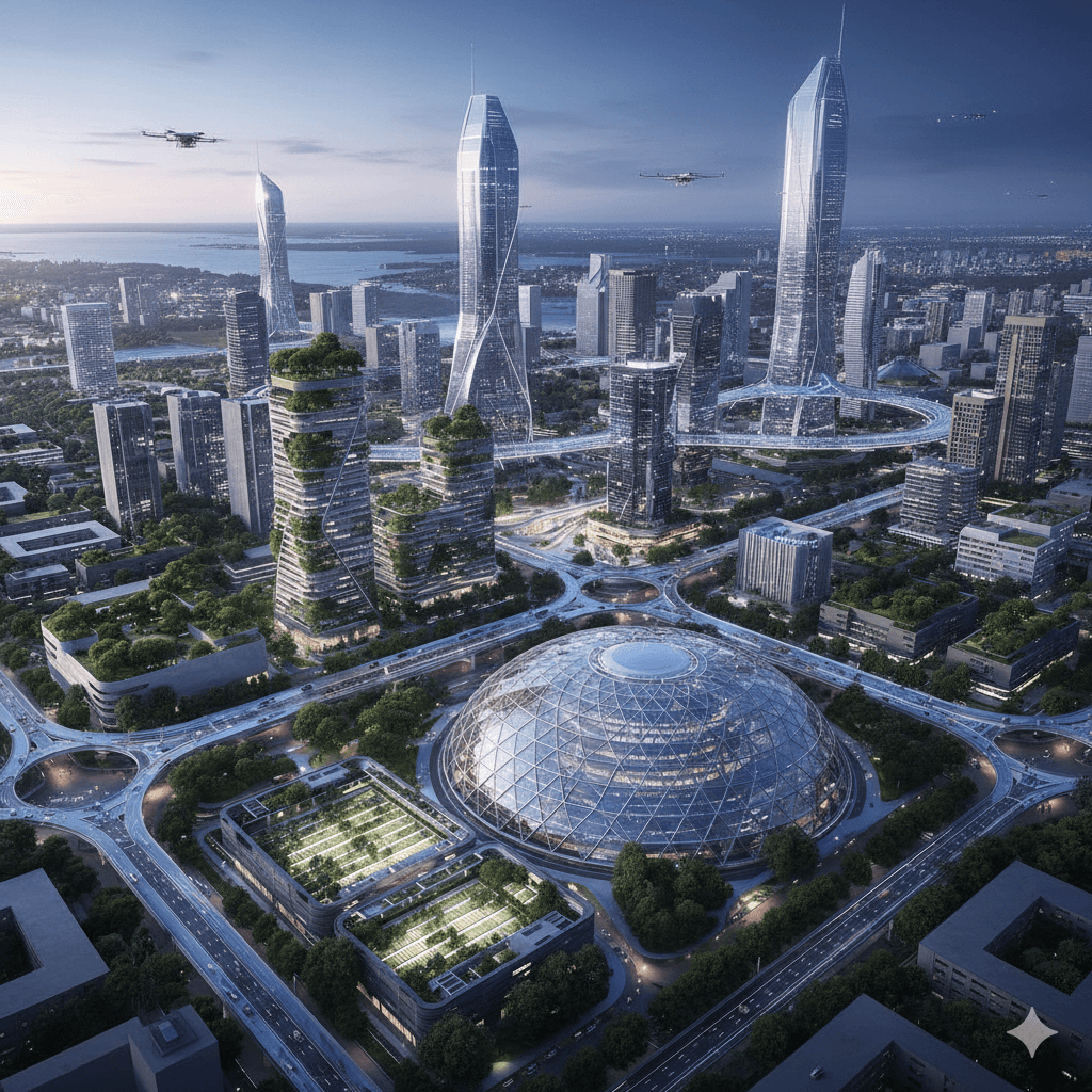 Modern sustainable skyscraper architecture in Sector 96 Noida by M3M