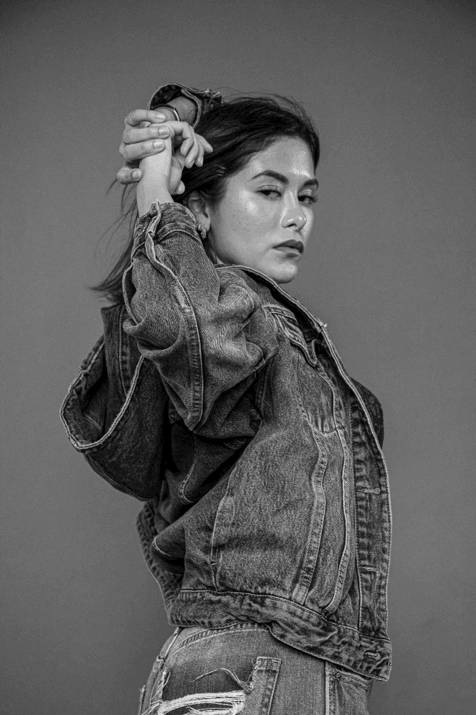 Model in commercial lifestyle street portrait