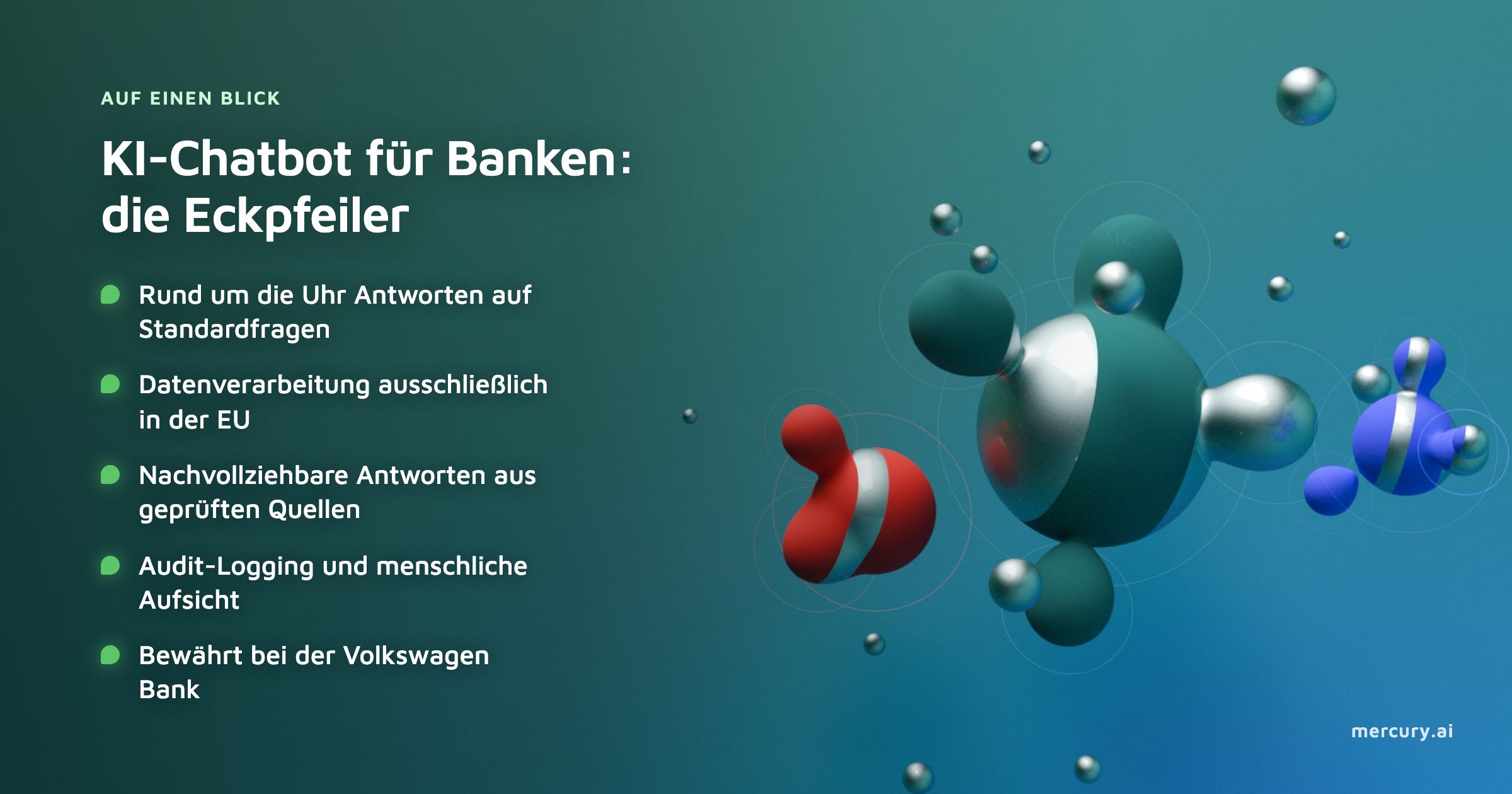 Visualisierung zum Fazit eines KI-Chatbots für Banken mit Fokus auf Service und Compliance