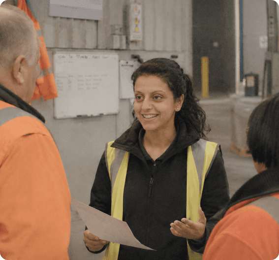 Waste Logics founder Geeta Chandra working inside a waste operation