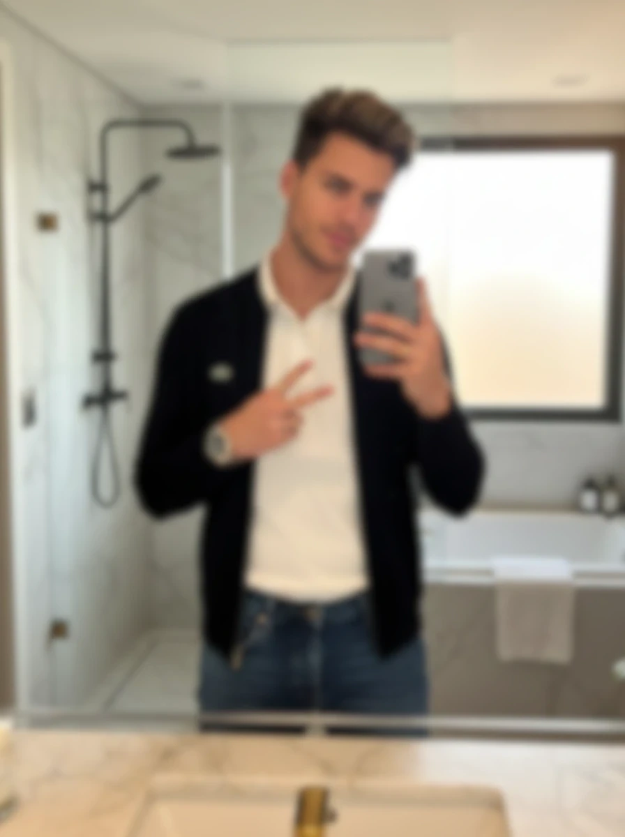 A man taking a picture of himself in a mirror