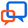 Logo ViaDialog en bulles de discussion orange et bleue, outil connecté à ViaSay