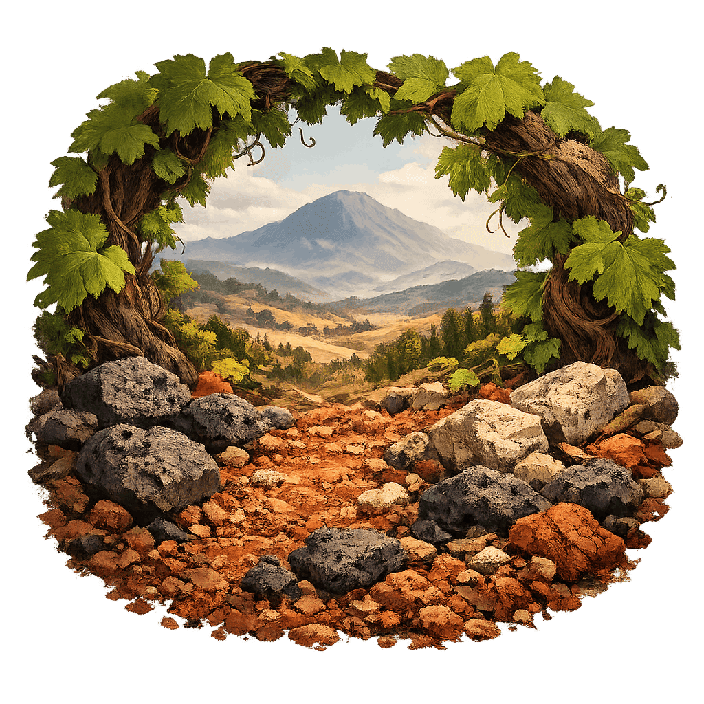 Detailed graphic of the Montecucco wine region.