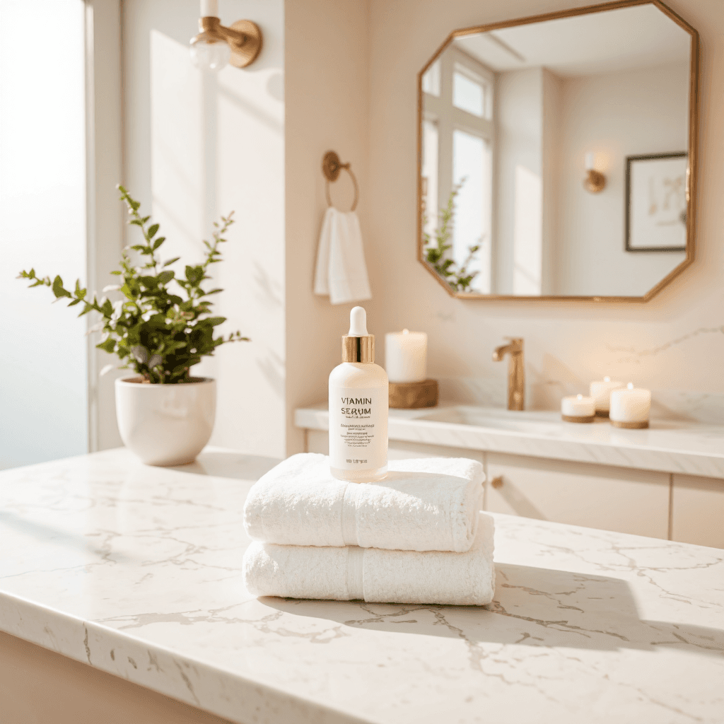 product photography of bottle of vitamin serum