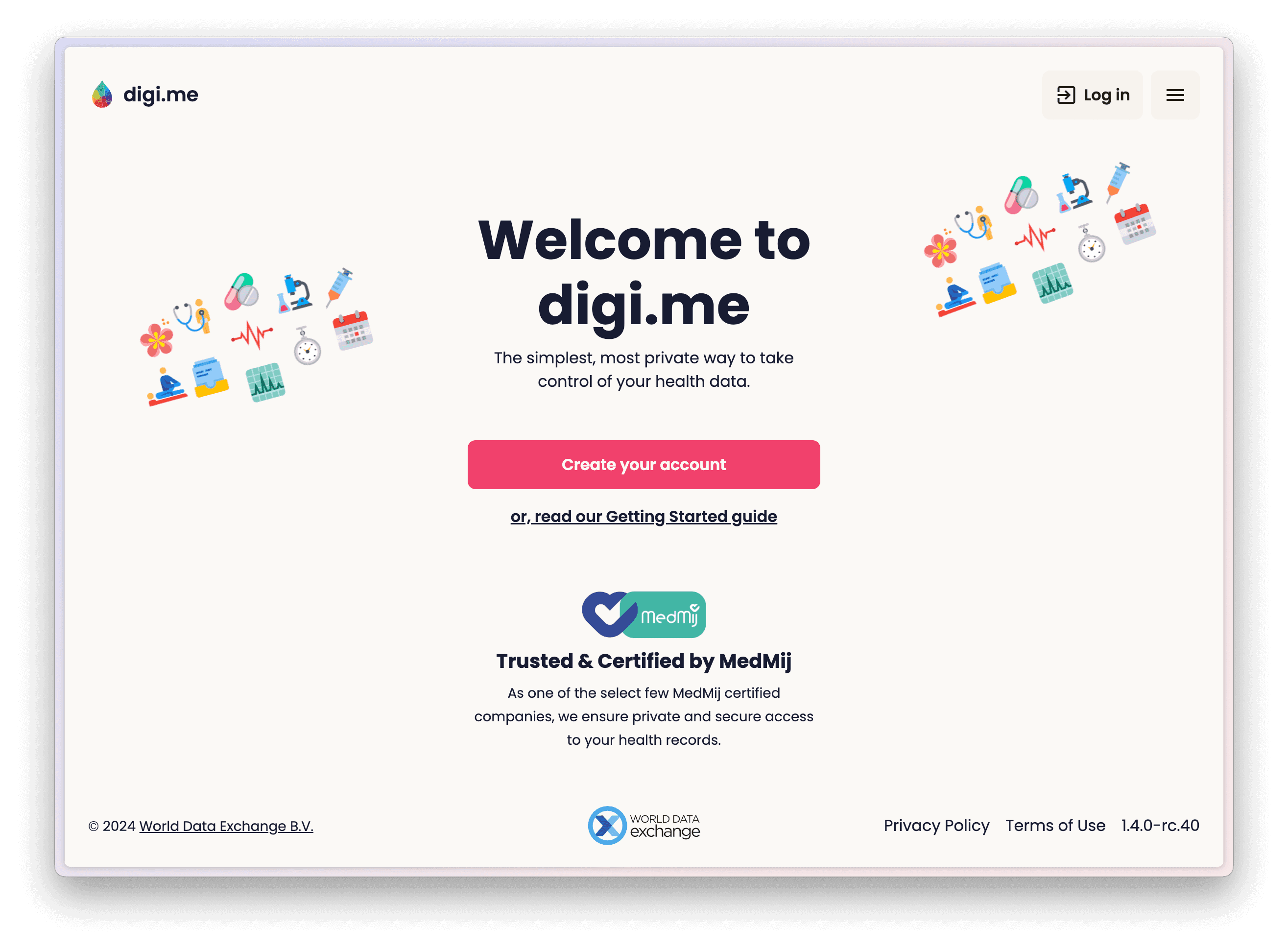 digi welcome screen