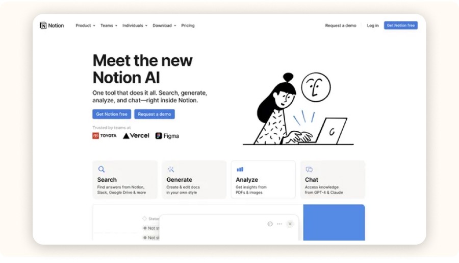 Notion AI screenshot&nbsp;