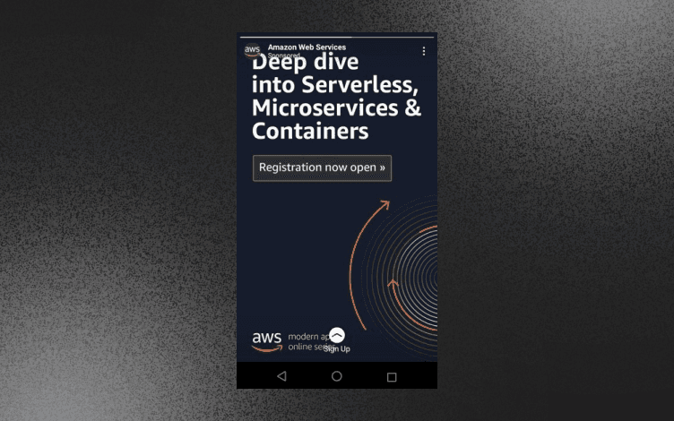 Amazon Web Services Instagram Story Ad