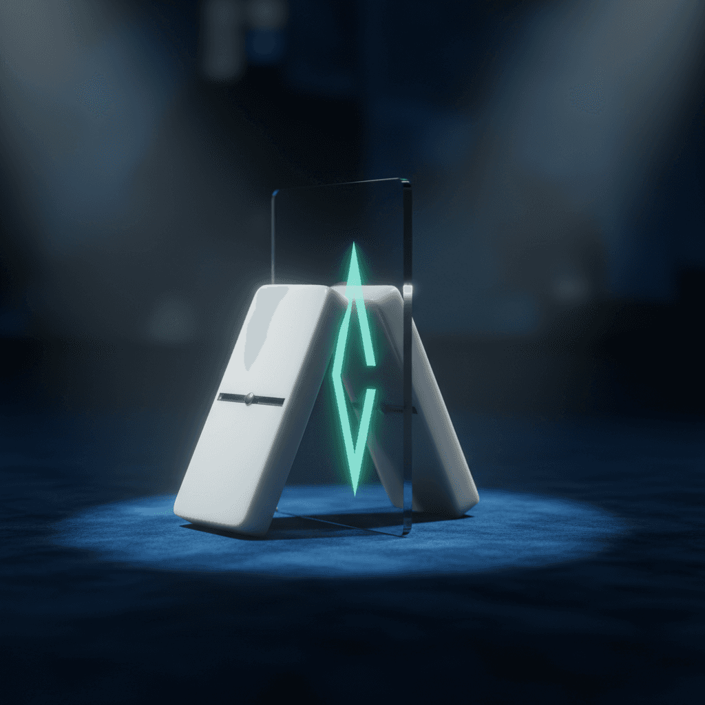 Visualizing a symbol mismatch with a domino unable to trigger another due to an invisible barrier