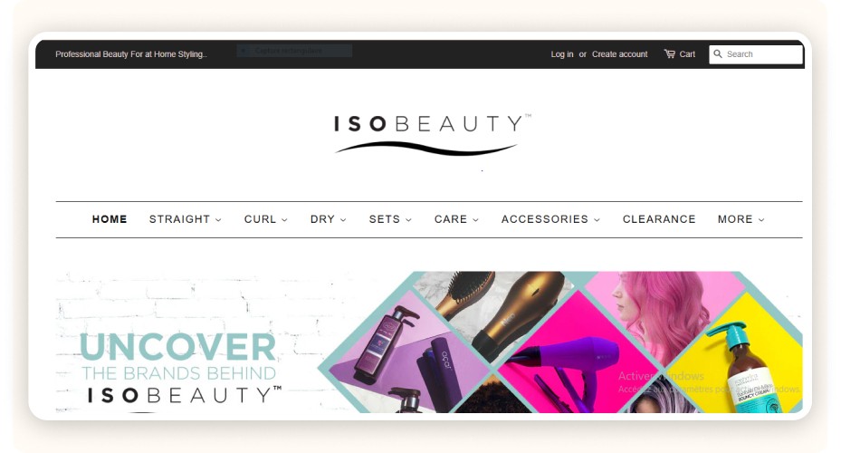 ISO Beauty homepage