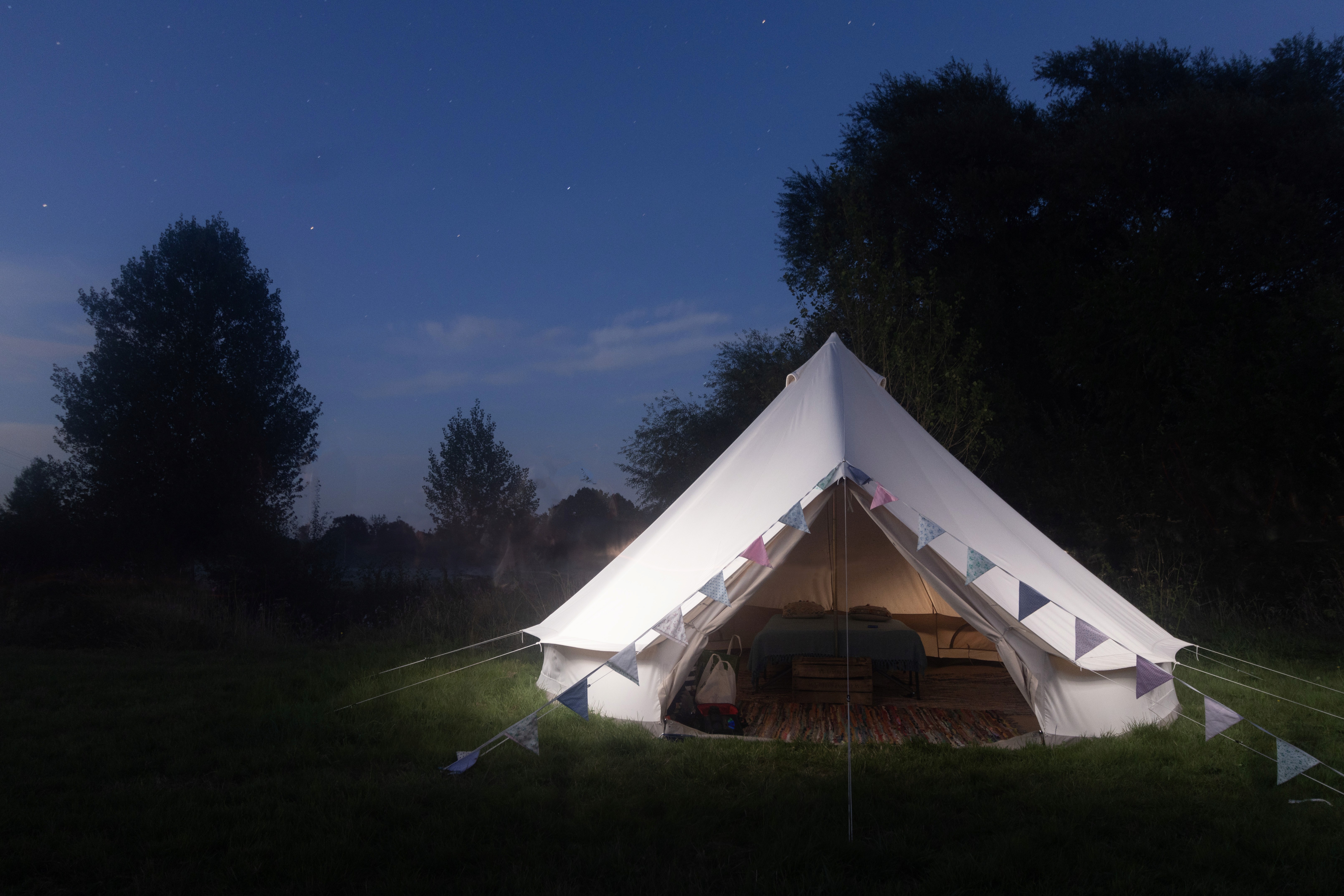 Bell tent at Isfield Camp Sussex