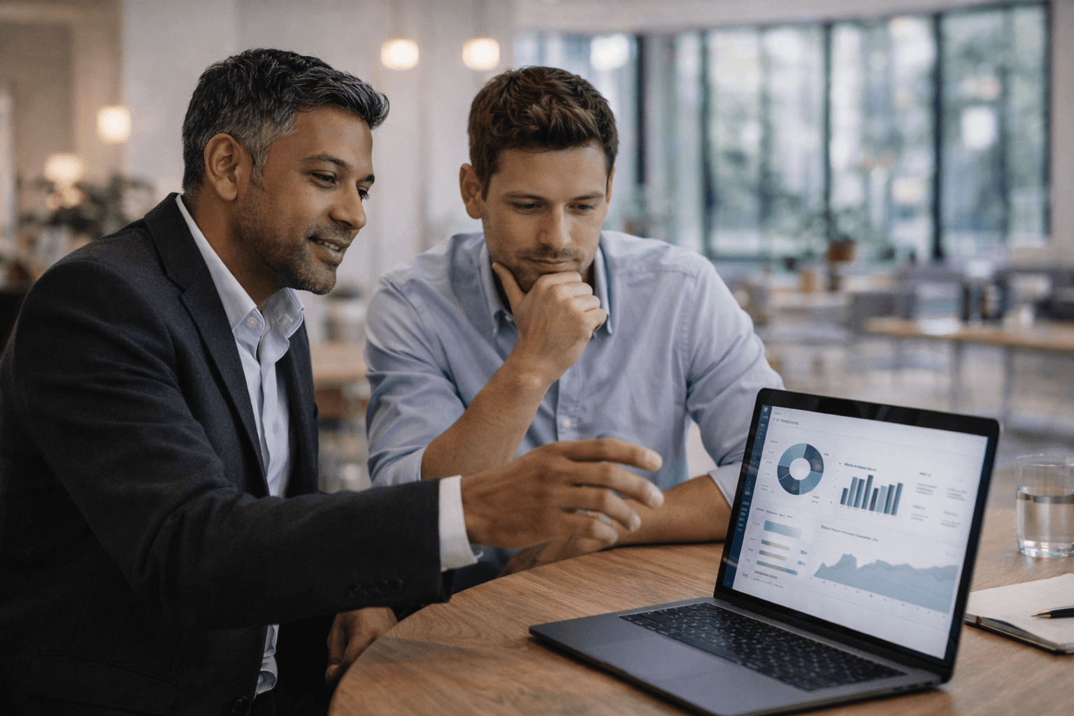 Two people planting together in a sunlit garden, wearing gloves and smiling while working